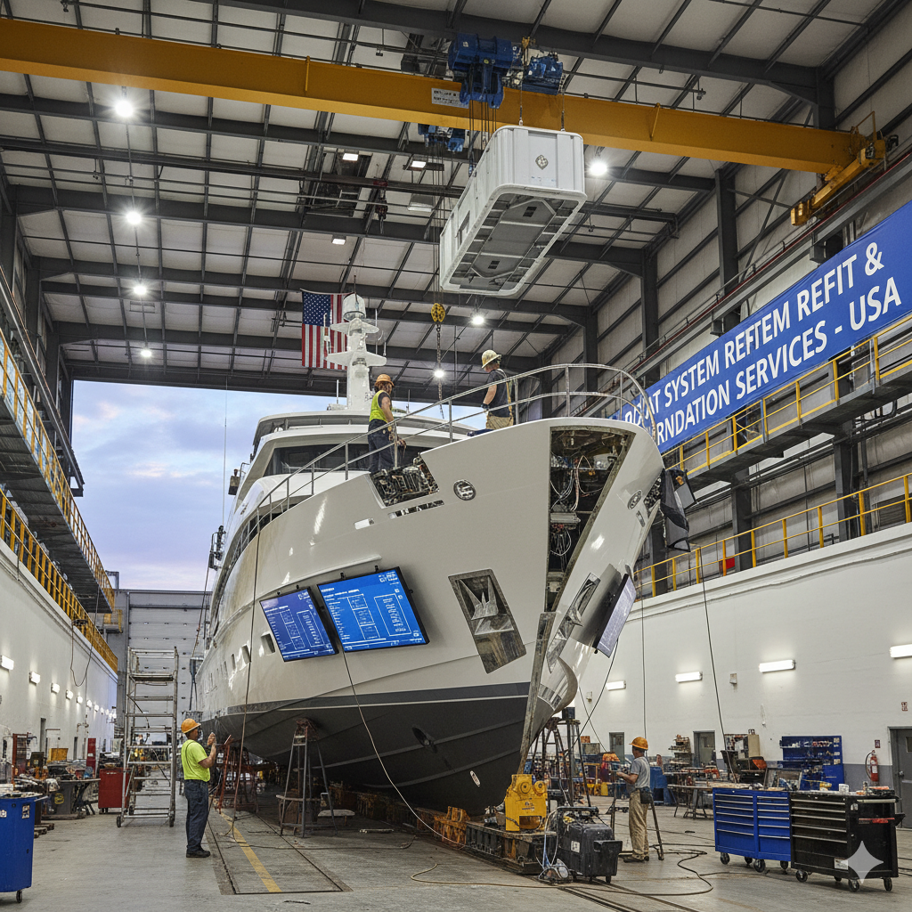 Boat System Refit and Modernization Engine, Electronics and Interior Upgrades