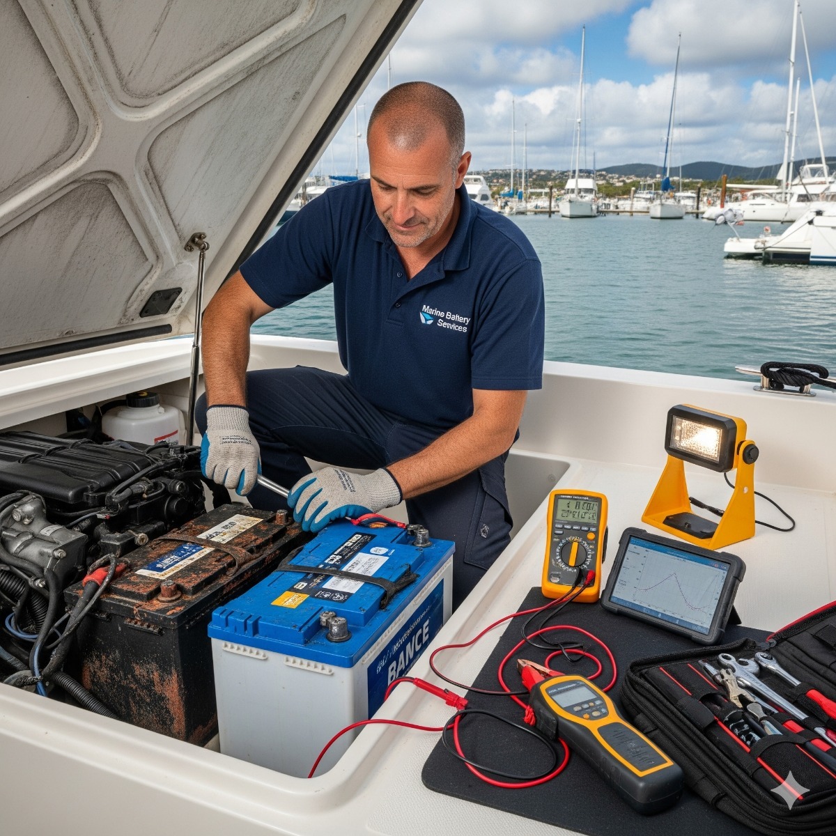 Marine Battery Replacement and Charging System Repair