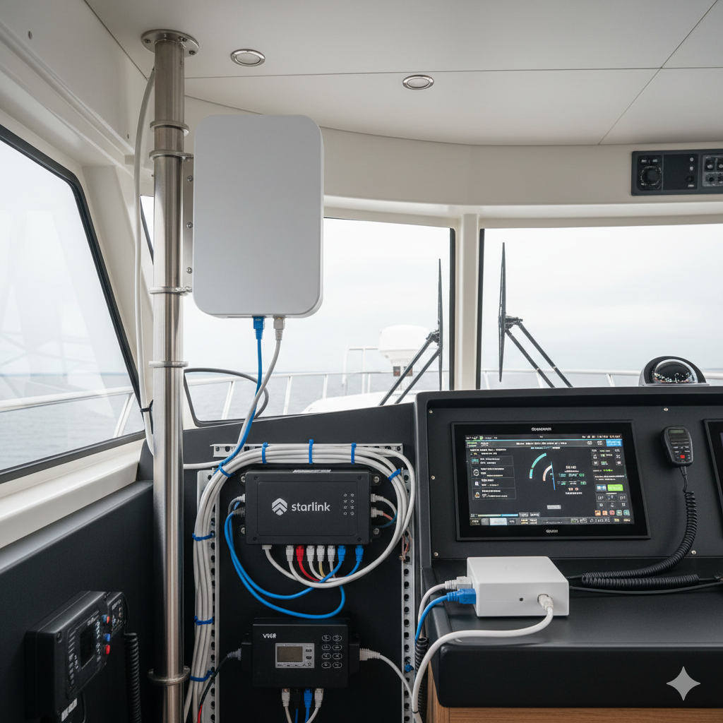 Marine Electronics Starlink Installation
