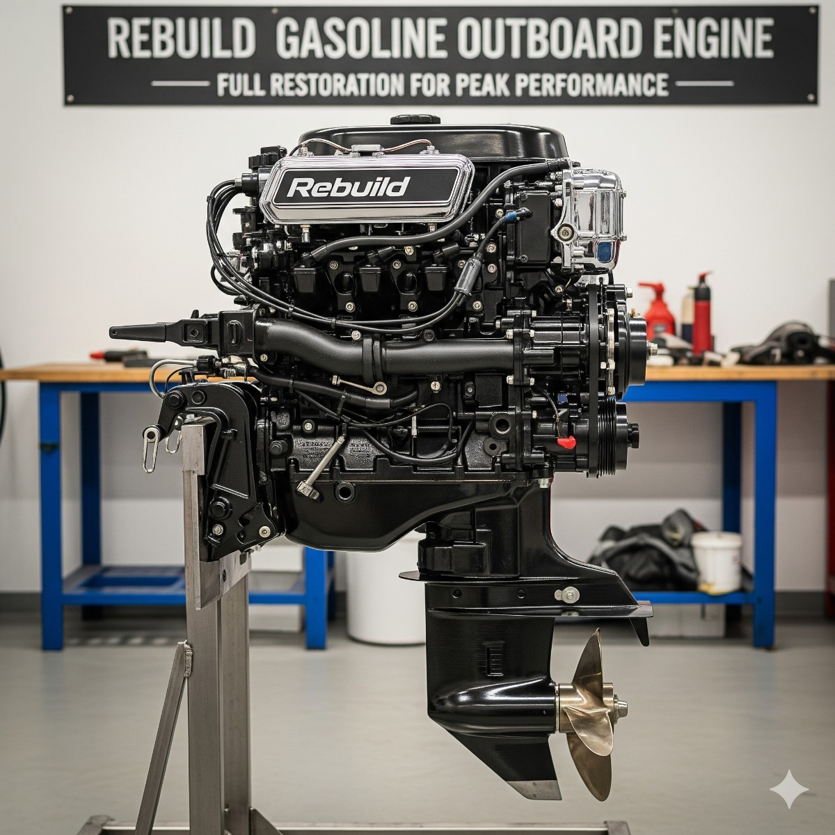 Reconstrucción de motor fuera de borda de gasolina – Restauración completa para un rendimiento óptimo