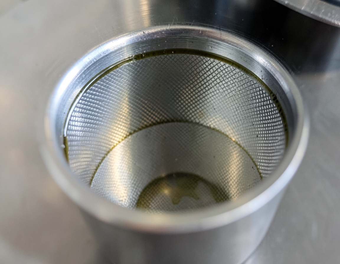 Cross-hatch finish inside a freshly honed cylinder