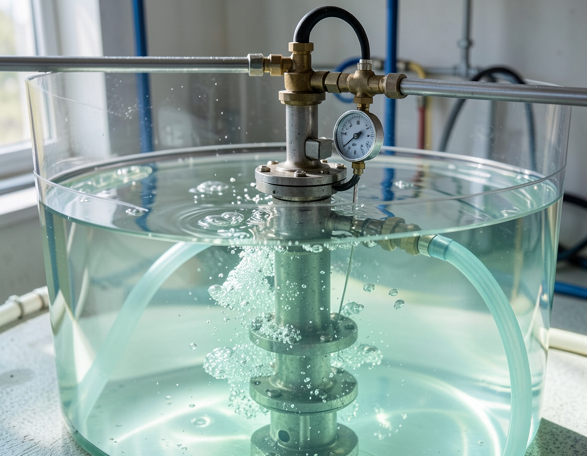 Hydrostatic pressure testing a heat exchanger