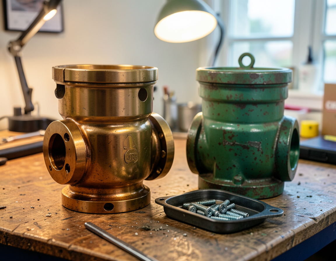 Restored bronze raw water pump housing