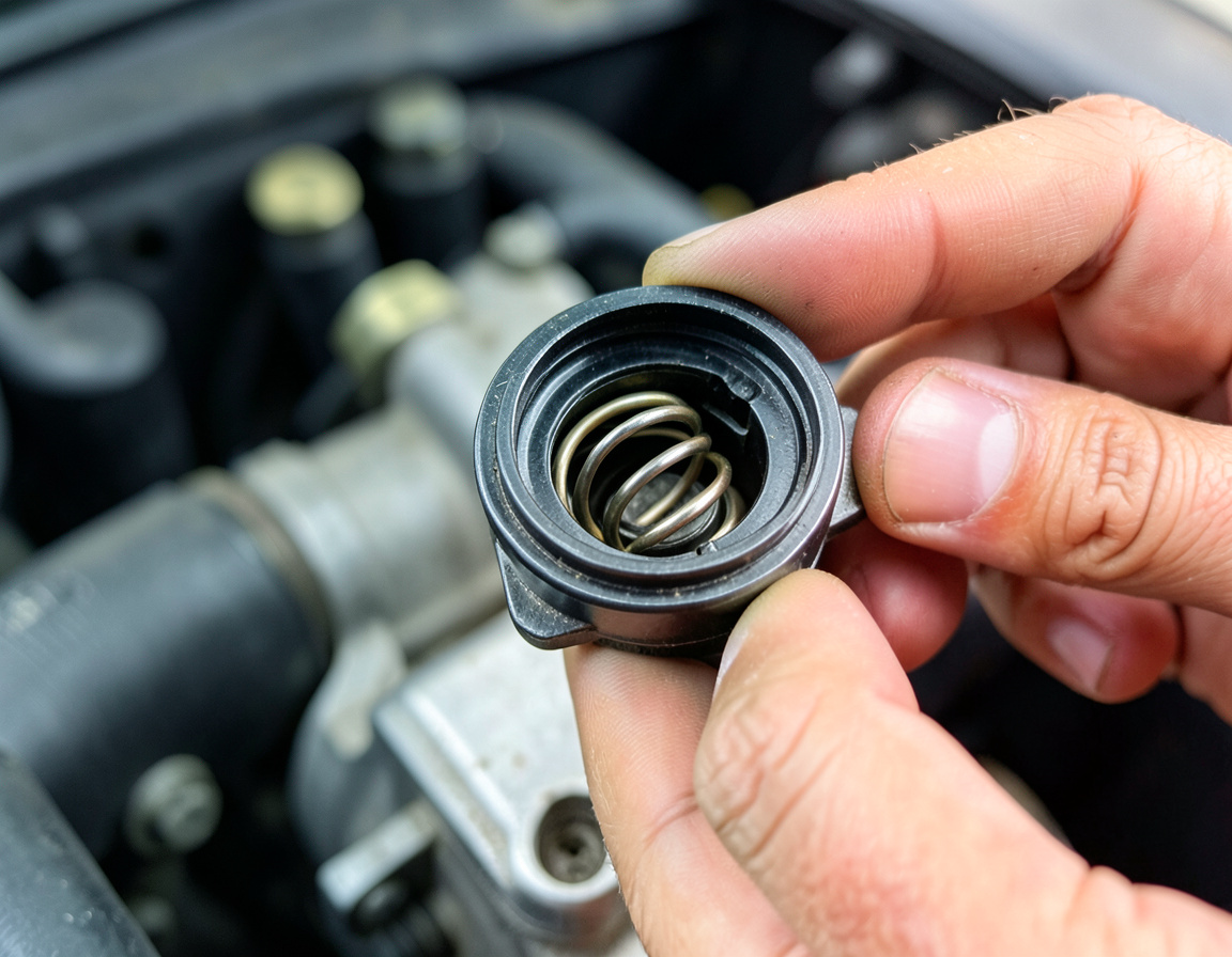 Bi-metal thermal spring from a carburetor choke